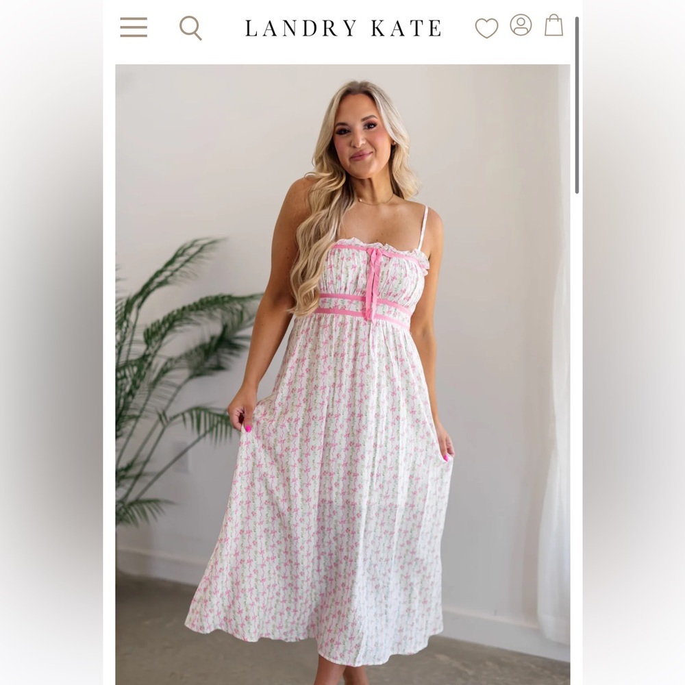White and Pink Floral Dress